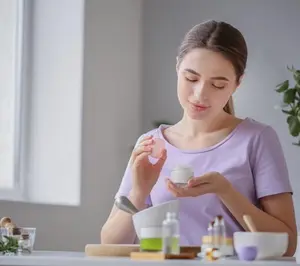 Woman using essential oils