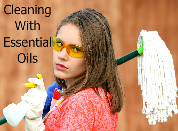 Woman With Cleaning Supplies | Cleaning With Essential Oils