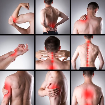 Collage of various pain points on the body | Using Essential Oils for Pain