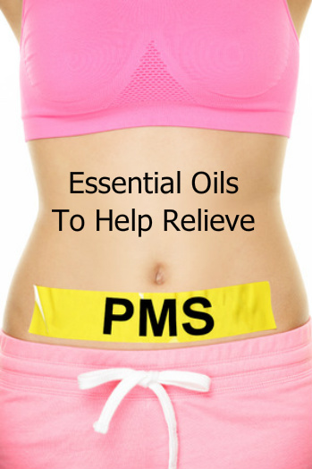 Woman's abdomen with the words Essential Oils to Relieve PMS | PMS Relief Using Essential Oils