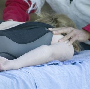 Sports massage at a triathlon.