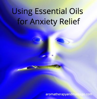 Essential Oils for Anxiety Relief Cartoon face of an anxious person with the words Essential Oils for Anxiety Relief